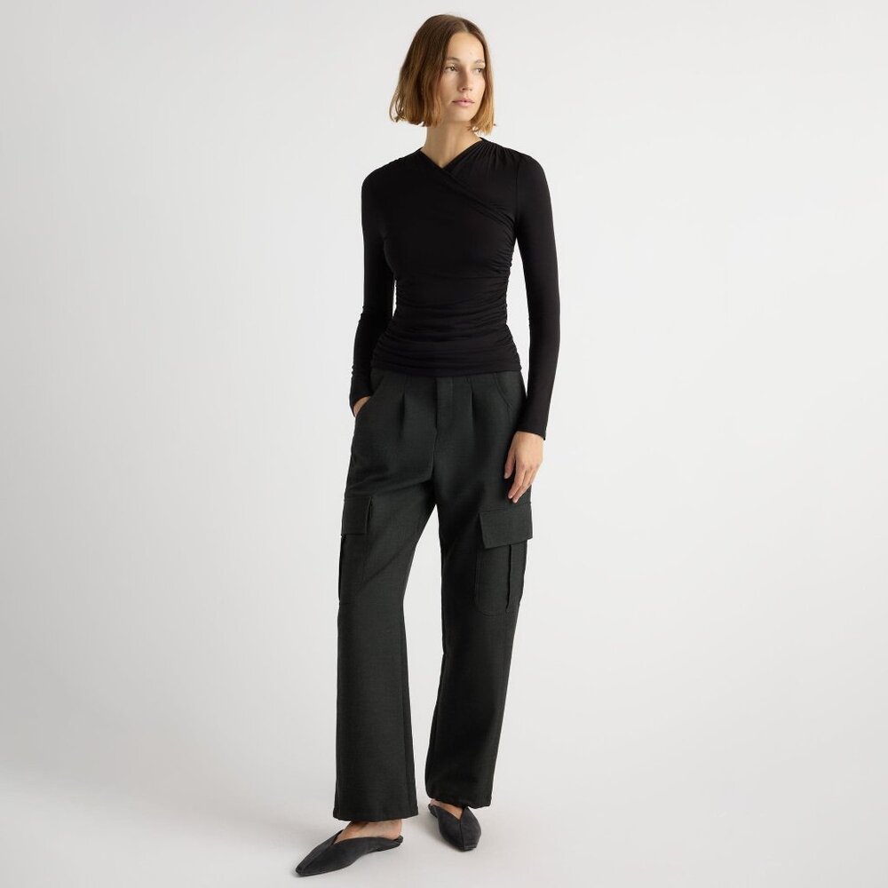 Modern Citizen Lynda Tailored Utility Pant Size MHeather Charcoal with Cargo Poc